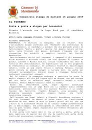 Rassegna stampa del 16-06-2009 .pdf - Comune di Montemurlo