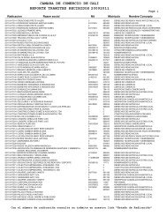 camara de comercio de reporte tramites recibidos 20092011 cali