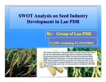 SWOT Anal sis on Seed Ind str SWOT Analysis on Seed Industry ...