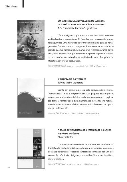 Artes e Ofícios Editora | Catálogo Obras Gerais,  2012 / 2013