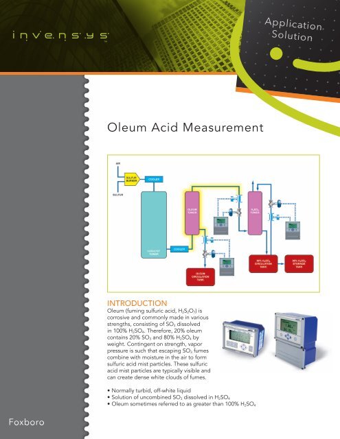 Oleum Acid Measurement - Invensys Operations Management
