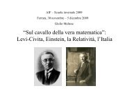 “Sul cavallo della vera matematica”: Levi-Civita, Einstein, la ... - Lfns.It
