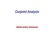 Pharmaceutical Conjoint Analysis Model - Multivariate Solutions