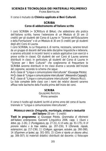 SCRIBA - Lettere e Filosofia - Università degli Studi di Siena