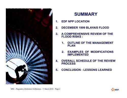 lessons learned from 1999 blayais flood : overview of edf ... - NRC