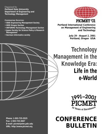 Conference Bulletin (pdf) - picmet