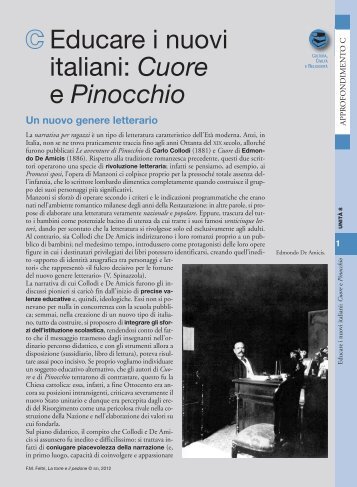 Approfondimento C – Educare i nuovi italiani: Cuore e Pinocchio - Sei