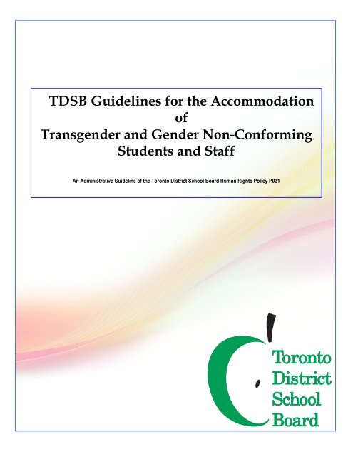 TDSB Guidelines for the Accommodation of Transgender and ...