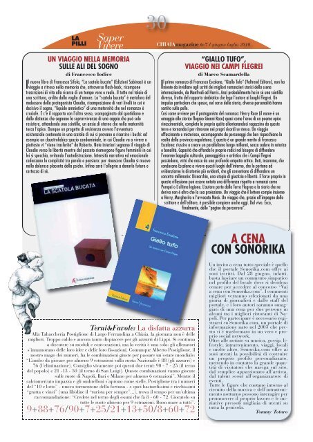 magazine SAPER VIVERE LA CITTÀ - Chiaiamagazine.it