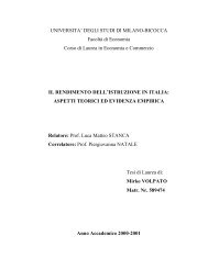 Il rendimento dell'istruzione in Italia - Dipartimento di Economia ...