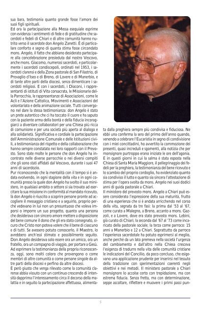 Mons. Angelo Zanetti - Parrocchia di Chiari