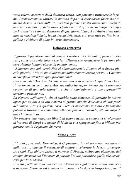 LE FRASCHETTE - Associazione Partigiani Cristiani