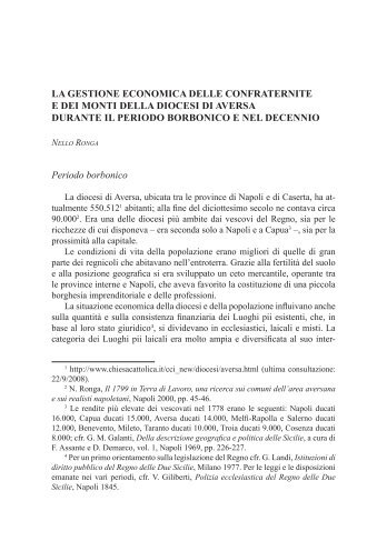 LA GESTIONE ECONOMICA DELLE CONFRATERNITE E DEI ...