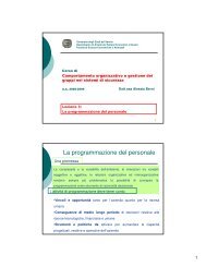 La programmazione del personale - Università del Sannio ...