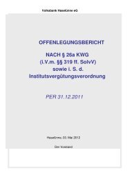 Offenlegungsbericht - Volksbank Haselünne eG