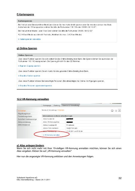 Anleitung InternetBanking (PDF) - Volksbank Haselünne eG