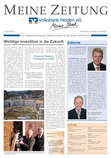 Ausgabe 03/2008 - Volksbank Heiden eG