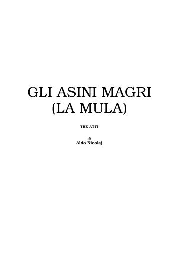 Gli asini magri - Aldo Nicolaj