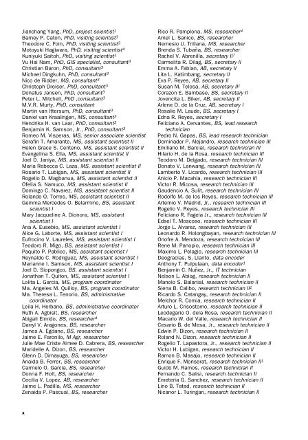 IRRI Staff Listings, 1961-2005 - cgiar