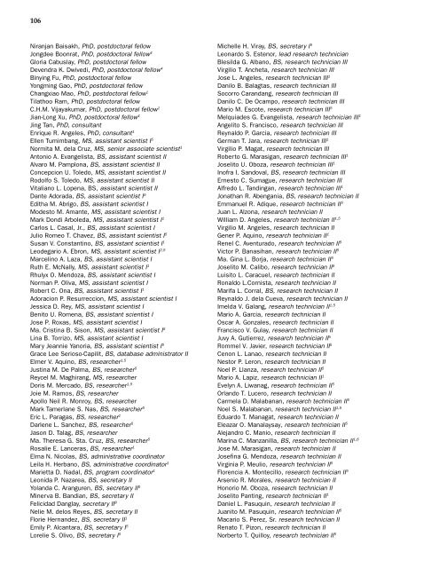 IRRI Staff Listings, 1961-2005 - cgiar