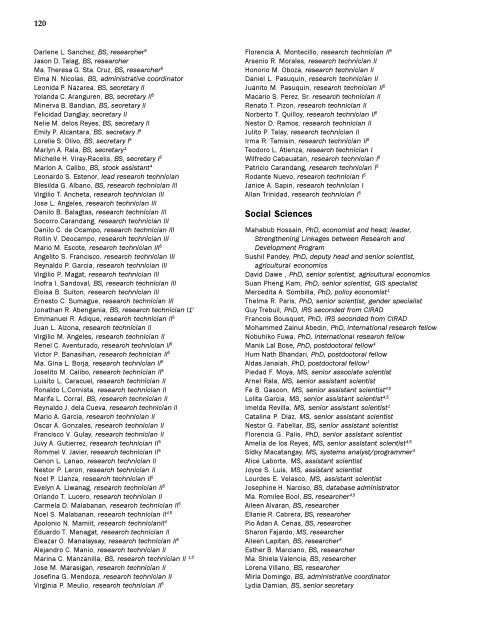 IRRI Staff Listings, 1961-2005 - cgiar