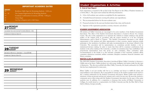 Student Handbook - Claflin University