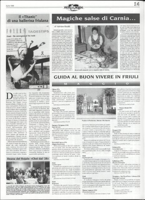 Friuli nel Mondo n. 535 aprile 1999 - Ente Friuli nel Mondo