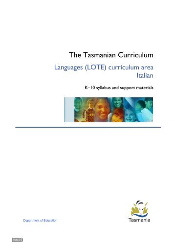 Tas Curriculum K-10 - Languages - Italian - Department of Education