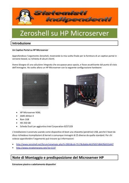 Zeroshell su HP Microserver - Paolo PAVAN