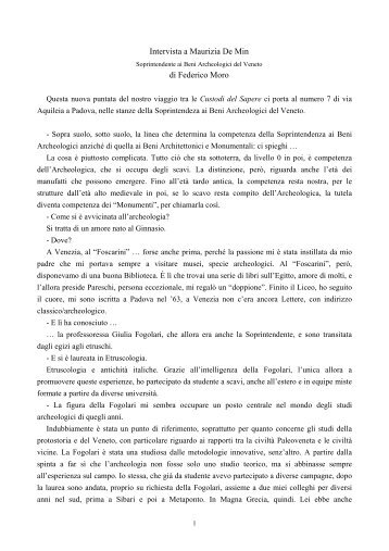 Intervista a Maurizia De Min di Federico Moro - Senecio.it