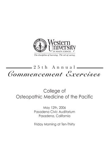 Commencement Exercises - Western University of Health Sciences