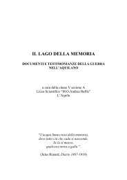 IL LAGO DELLA MEMORIA - Liceo Scientifico A.Bafile