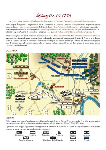 scenario di Lobositz 1756 - A la guerre - Lu(ri)doteca