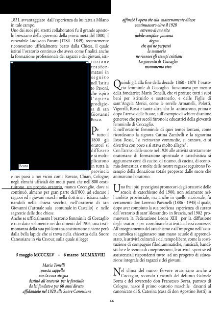 Periodico della Comunità Parrocchiale di Coccaglio - Anno 2003, n° 4