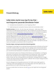 Pressemitteilung Gelbe Seiten startet neue App für das iPad – noch ...