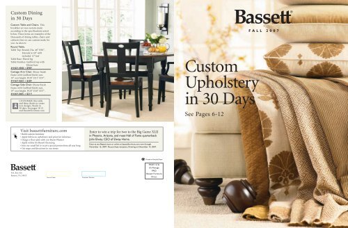 Bassett Custom Upholstery Design Frederick Swanston