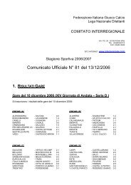 Comunicato Ufficiale n. 081 del 13/12/2006