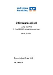 Offenlegungsbericht - Volksbank Ruhr Mitte eG