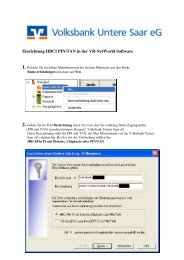 Einrichtung HBCI PIN/TAN in der VR-NetWorld Software - Volksbank ...