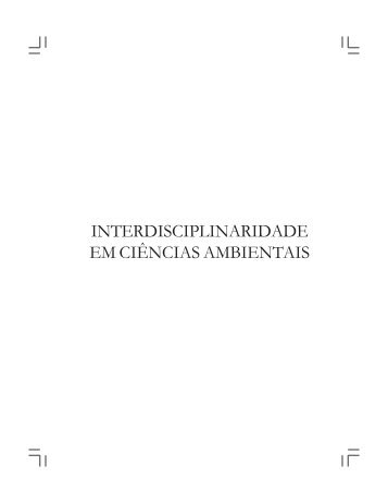 Interdisciplinaridade em ciências ambientais.pdf - Secretaria de ...