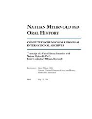 NATHAN MYHRVOLD PhD ORAL HISTORY - The Computerworld ...