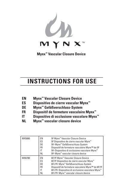 INSTRUCTIONS FOR USE - AccessClosure