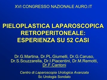 Prostatectomia radicale laparoscopica extraperitoneale - Auro