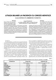 LITIAZA BILIARÃ LA PACIENÞII CU CIROZÃ HEPATICÃ - Arta Medica