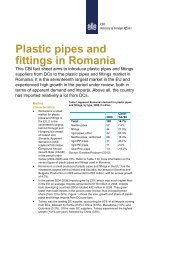 Plastic pipes and fittings in Romania - CBI