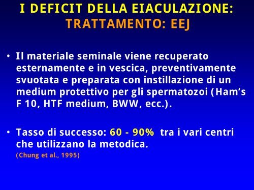 I DEFICIT DELLA EIACULAZIONE