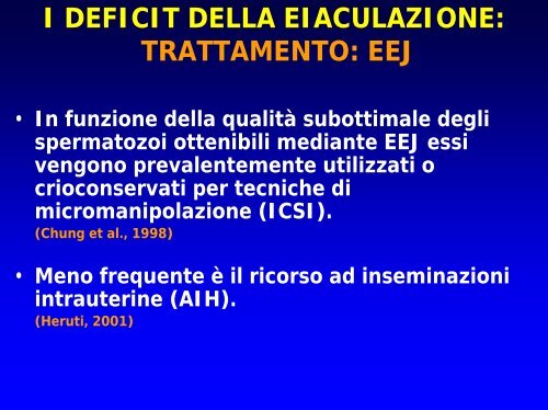 I DEFICIT DELLA EIACULAZIONE