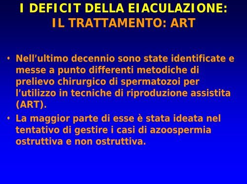 I DEFICIT DELLA EIACULAZIONE