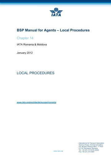 BSP Manual for Agents – Local Procedures LOCAL ... - IATA