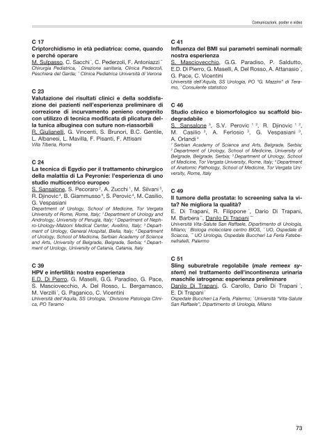 Volume degli Abstract - Jas - Journal of ANDROLOGICAL SCIENCES
